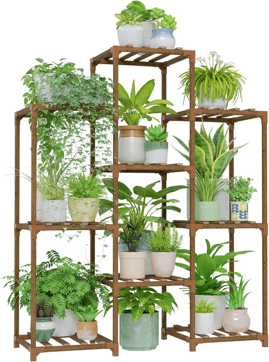 Plant Stand Indoor Plant Stands Wood Outdoor Tiered Plant Shelf for Multiple Plants, Ladder Plant Holder