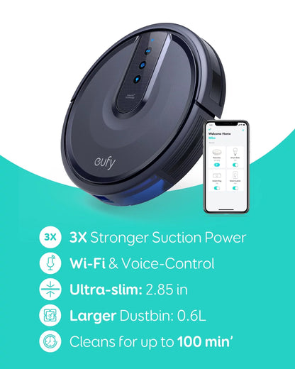 25C Wi-Fi Connected Robot Vacuum, Great for Picking up Pet Hairs, Quiet, Slim